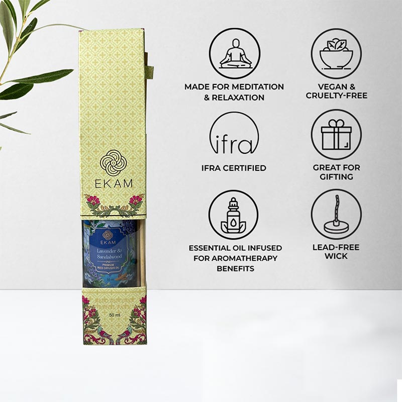 Lavender & Sandalwood 50ml Reed Diffuser Refill Oil Gift Box