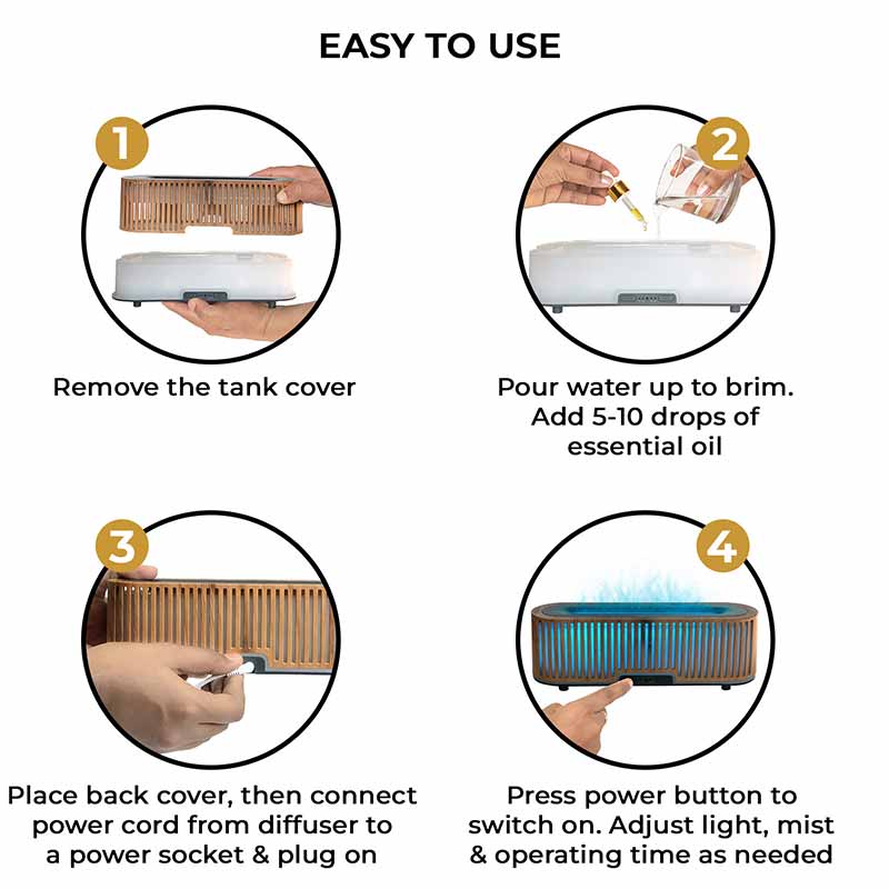 YX1623-Lightwood Flame Aroma Diffuser