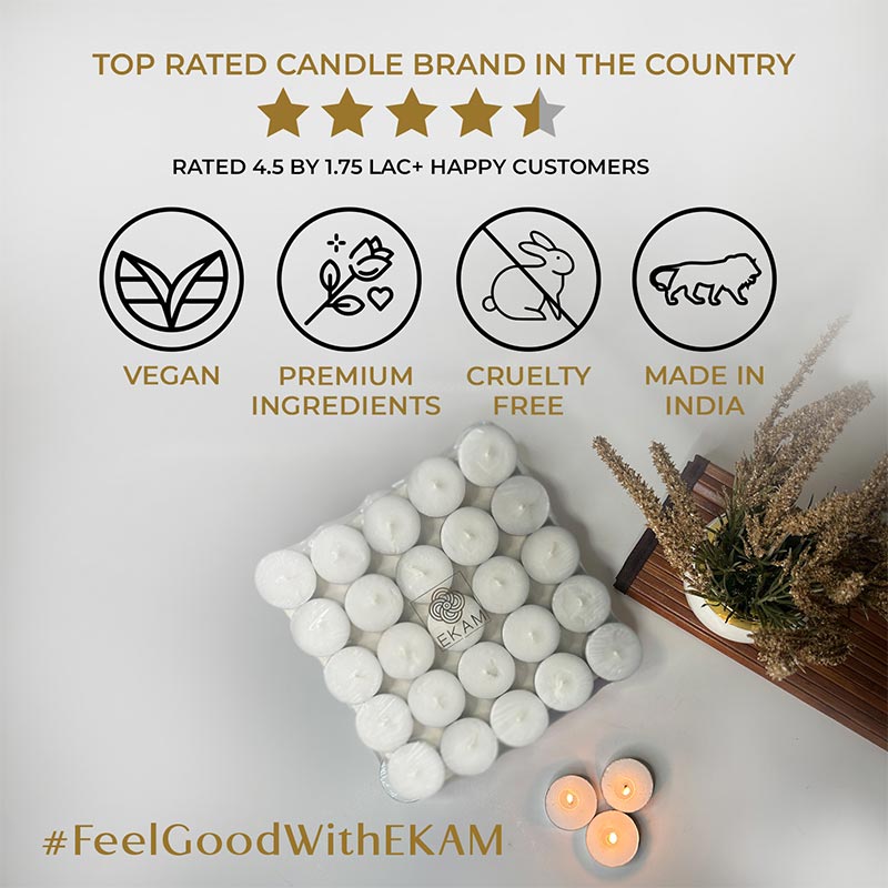 Pack of 50 Unscented Tea Light Scented Candles