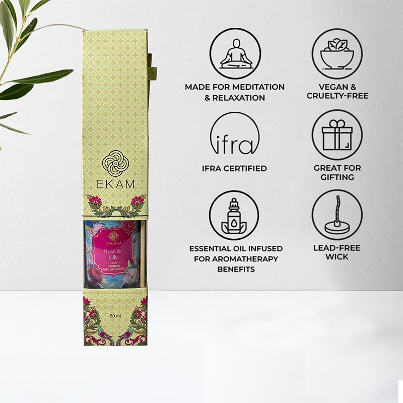 Rose & Lily Reed 50ml Reed Diffuser Refill Oil Gift Box