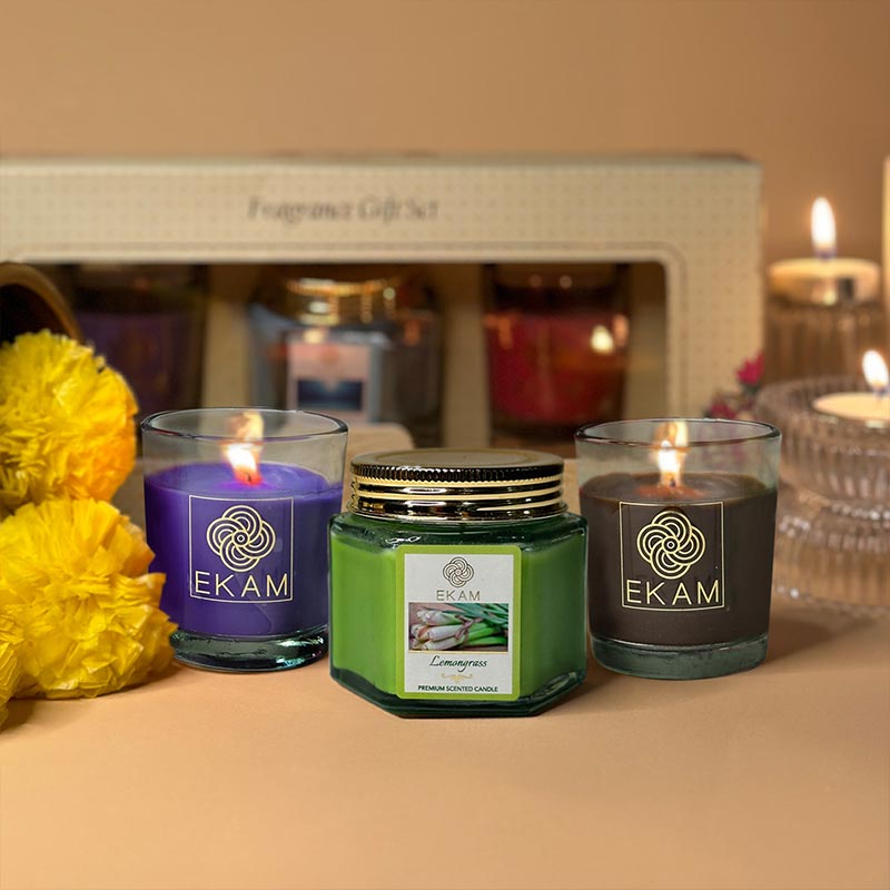 3 Pack Candle Gift Set | Lavender, Lemongrass, Mahogany