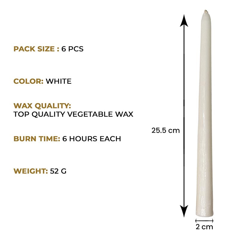 Pack of 6 Scented Taper Candles– Lavender & Sandalwood