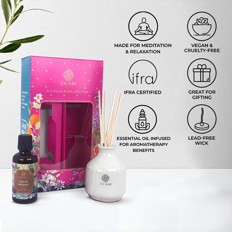 Cedar & Mahogany Reed Diffuser Gift Set