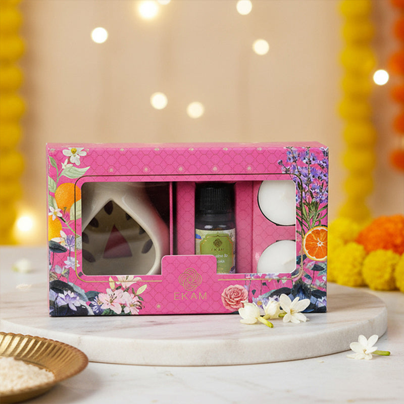 Jasmine & Freesia Ceramic Oil Warmer Gift Set