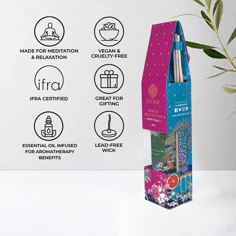 Orange Blossom & Lemongrass 50ml Reed Diffuser Refill Gift Box