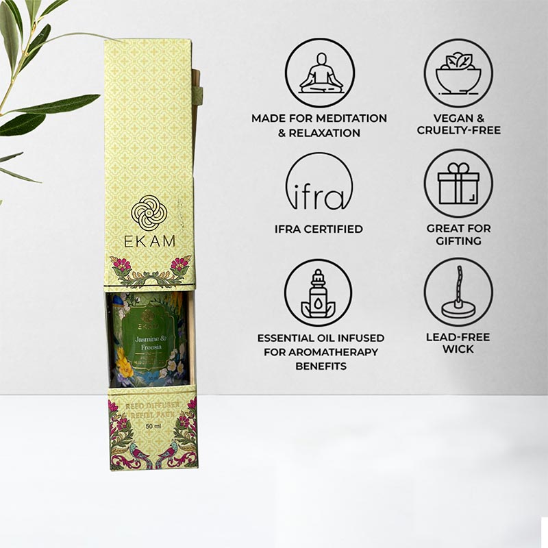 Jasmine & Freesia 50ml Reed Diffuser Refill Oil Gift Box