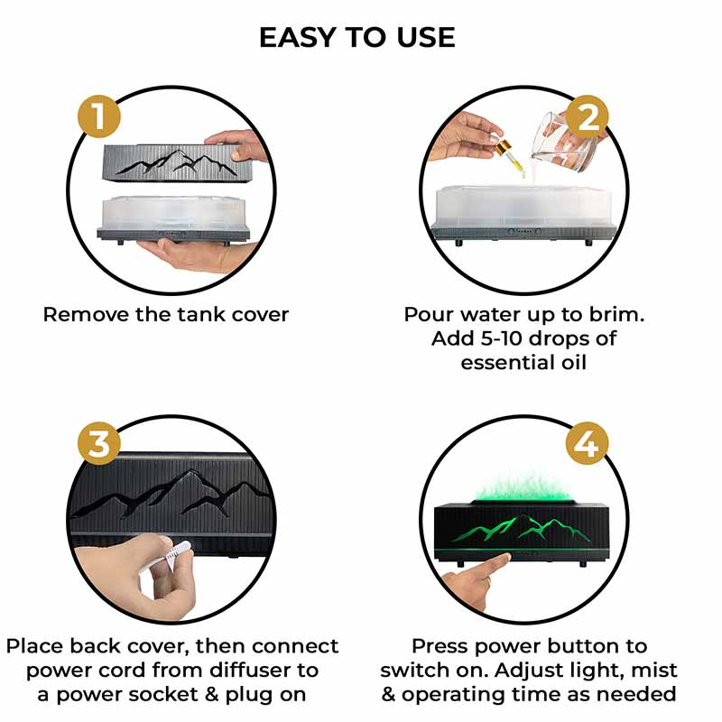 YX2201S-Black Flame Aroma Diffuser