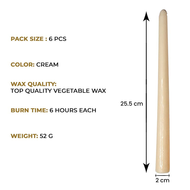 Pack of 6 Scented Taper Candles– Cedar & Mahogany