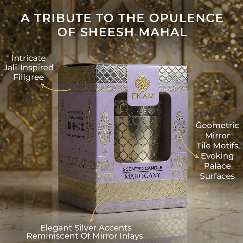 Mahogany Scented Votive Candle, 43 g| Festive Sheesh Mahal Collection, 2025-26