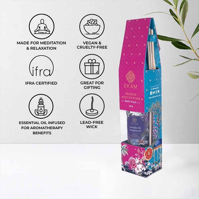 Lavender & Sandalwood 50ml Reed Diffuser Refill Gift Box