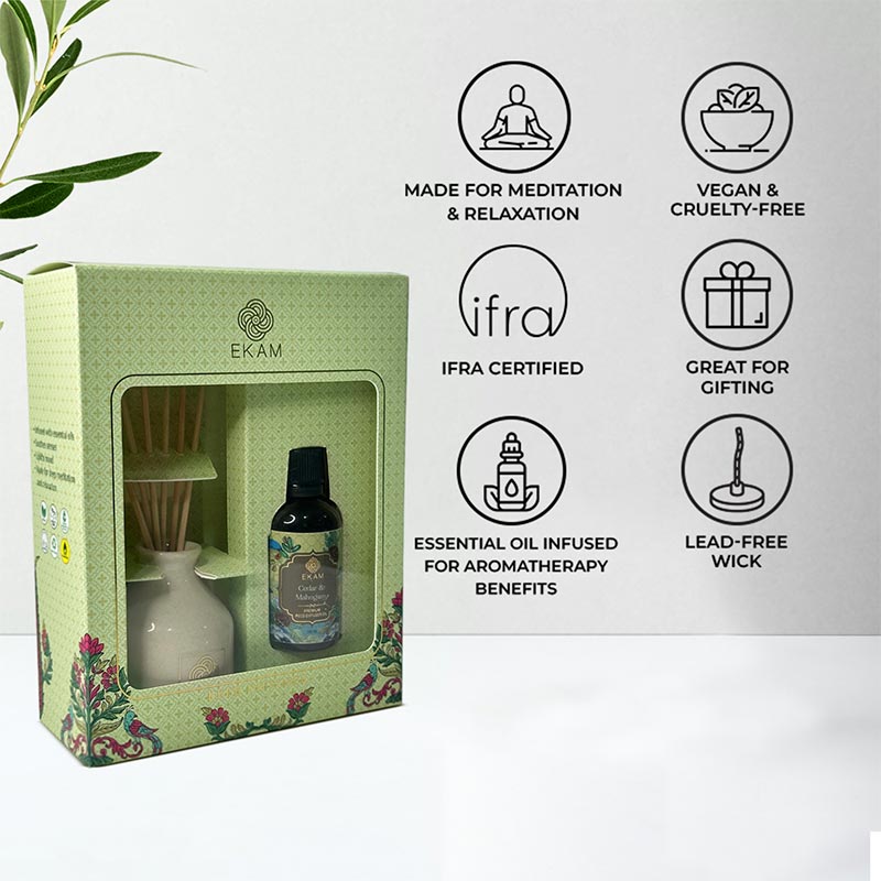 Cedar & Mahogany Reed Diffuser Set