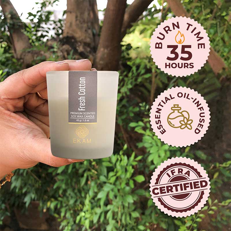 Fresh Cotton Shot Glass Scented Candle