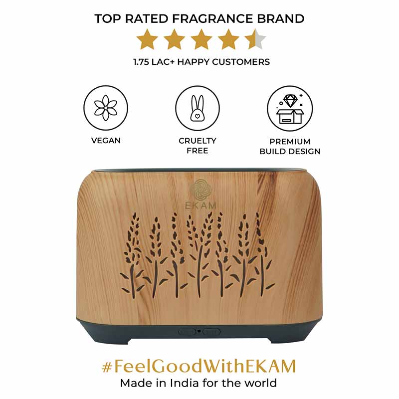 YX 1816 Lightwood with Grey Base Flame Aroma Diffuser