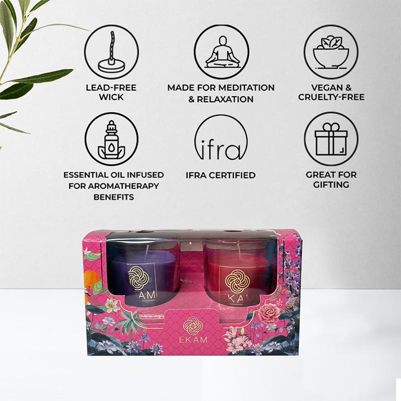 2 Pack Candle Gift Box | Lavender & Rose