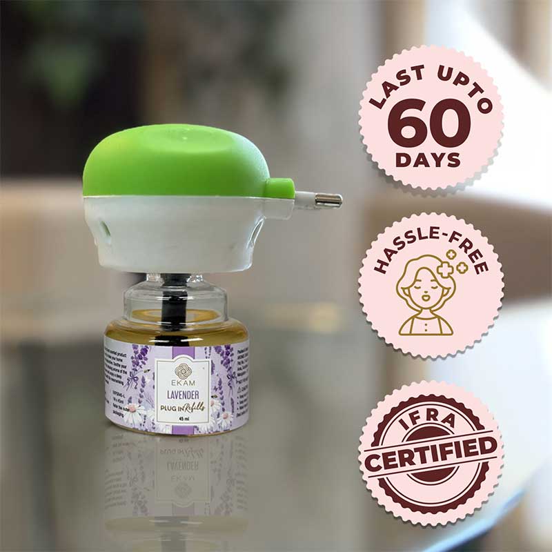 Ocean Dream Scented Plug In Kit and 3-pack Refill Combo of Lavender, Rose, & Jasmine Fragrances