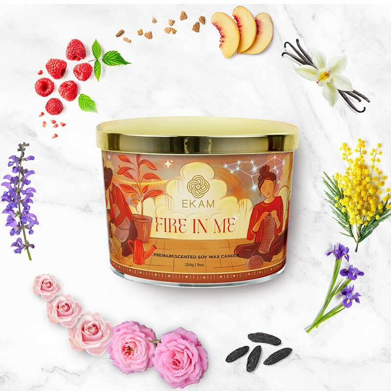 Fire in Me Scented 3 Wick Candle