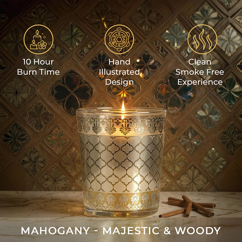 Mahogany Scented Votive Candle, 43 g| Festive Sheesh Mahal Collection, 2025-26