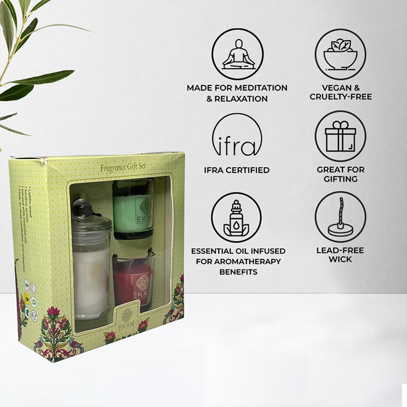 3 Pack Candle Gift Set | Jasmine, Fresh Cotton & Rose