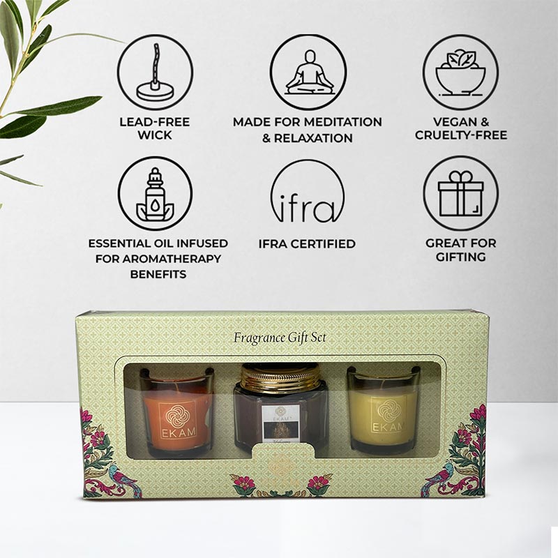 3 Pack Candle Gift Set | Mandarin, Mahogany & Lemon