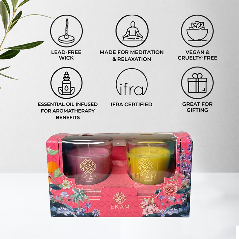 2 Pack Candle Gift Box |  Honey and Lemon & Clary Sage