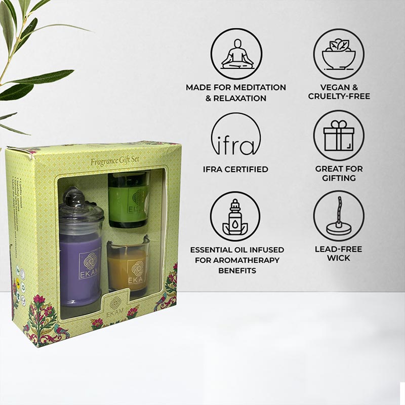 3 Pack Candle Gift Set | Lemongrass, Lavender & Nagachampa