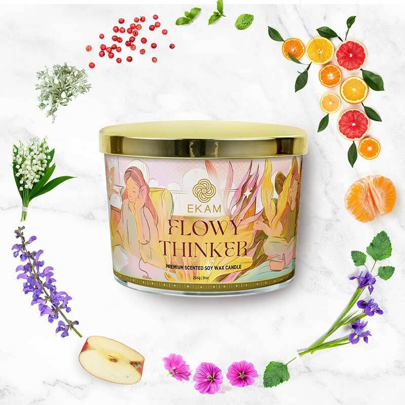 Flowy Thinker Scented 3 Wick Candle