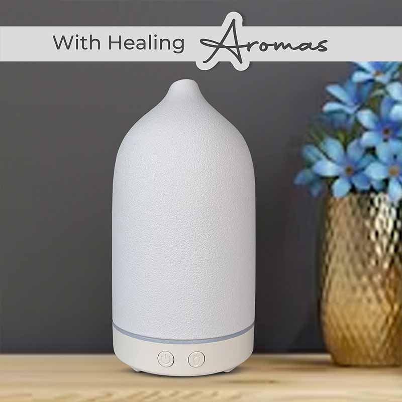 Aroma Diffuser YX-TC-202 White with Be Calm and Inner Strength Wellness Oils
