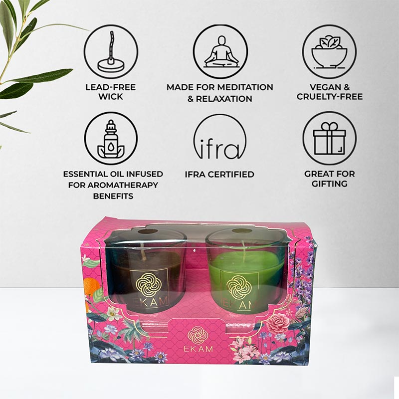 2 Pack Candle Gift Box |   Mahogany & Lemongrass