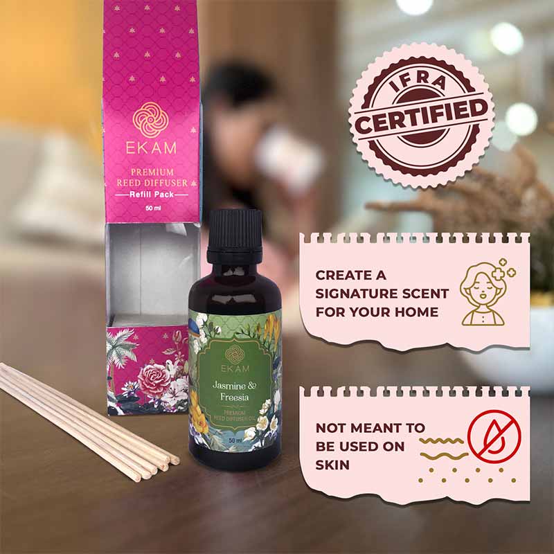 Jasmine & Freesia 50ml Reed Diffuser Refill Gift Box