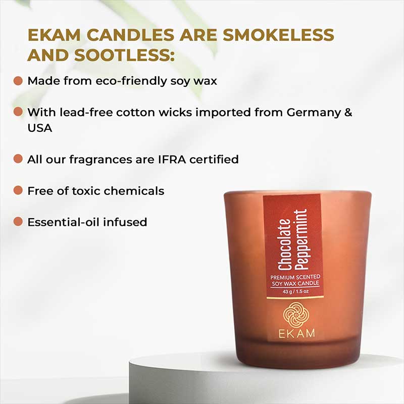 Chocolate Peppermint Shot Glass Scented Candle