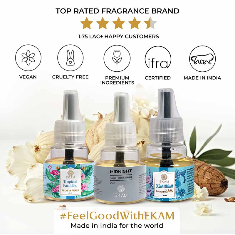 Fresh & Musky Scented Plugin Air Freshener Refill Pack of 3| 45ml Each