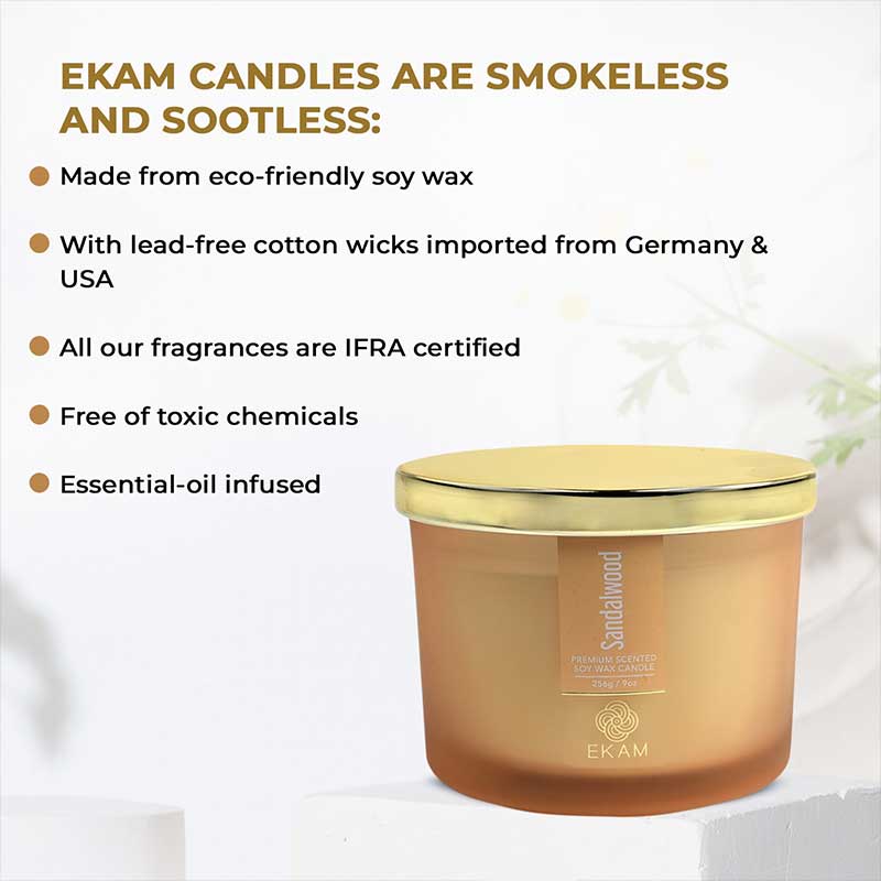 Sandalwood 3 Wick Scented Candle
