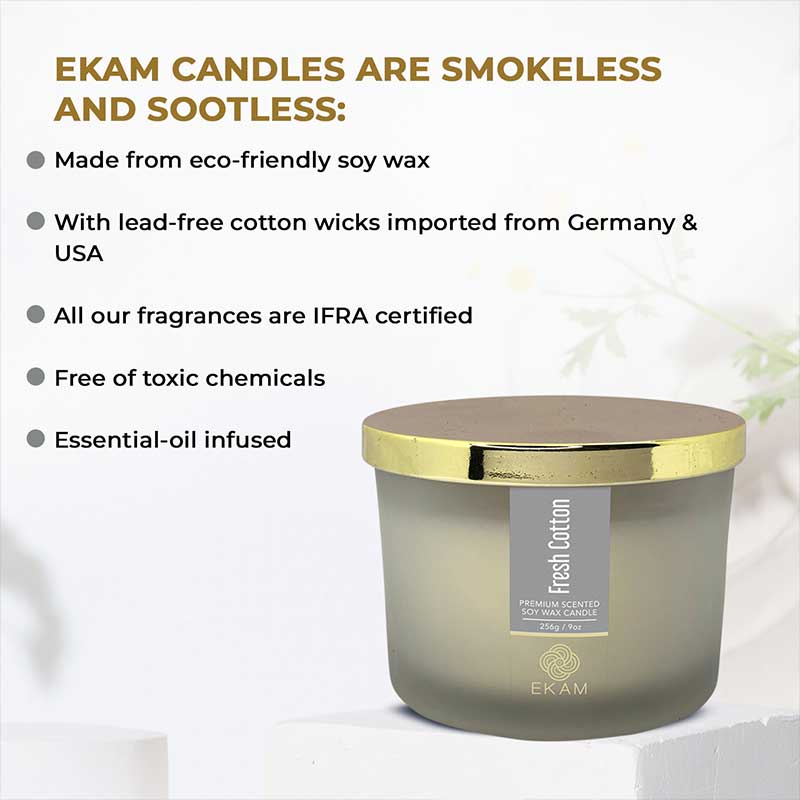 Fresh Cotton 3 Wick Scented Candle