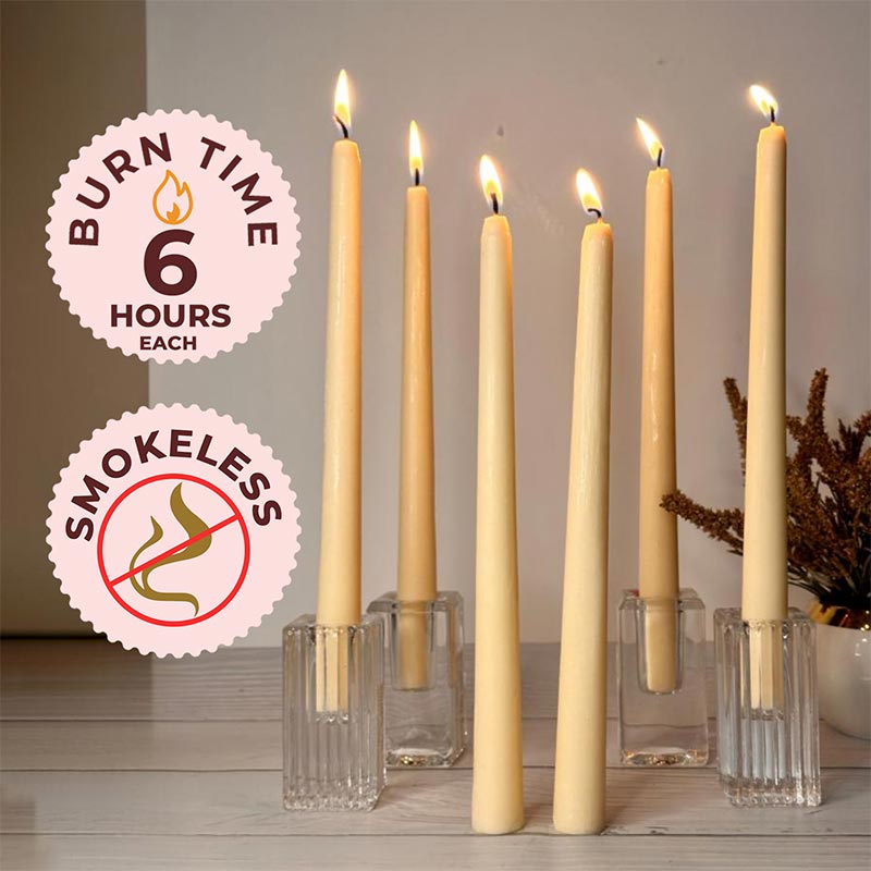 Pack of 6 Scented Taper Candles– Cedar & Mahogany