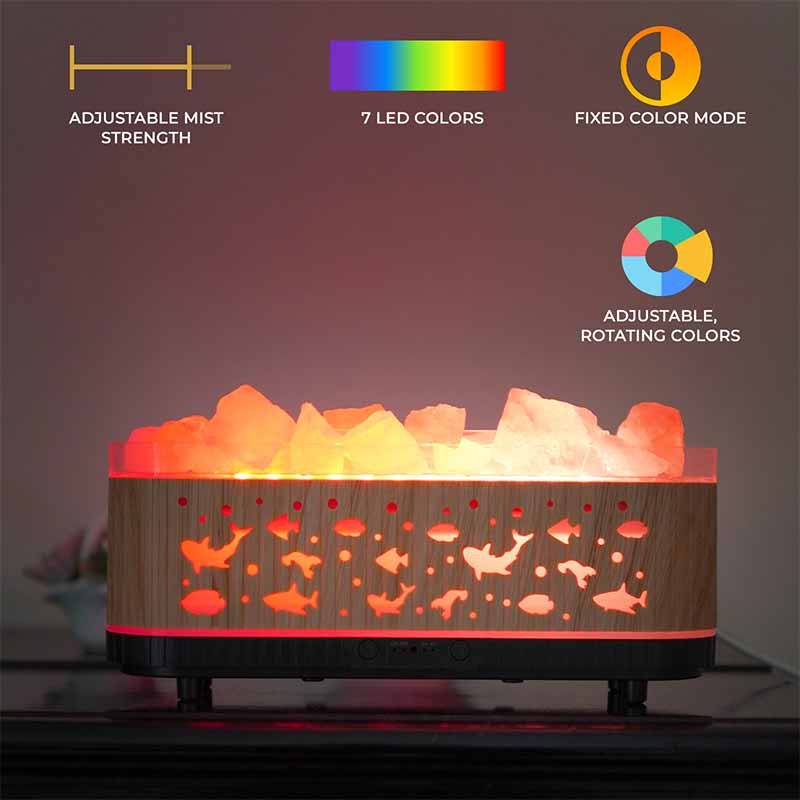 YX2221Y-Stone-Lightwood Flame Aroma Diffuser