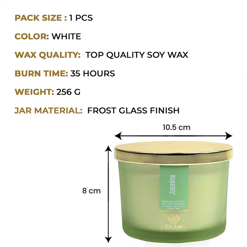Jasmine Scented 3 Wick Candle Jar and Lemongrass Scented 3 Wick Refill Candle Combo