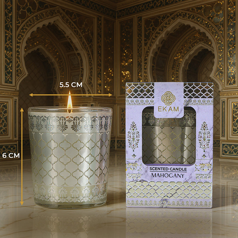 Mahogany Scented Votive Candle, 43 g| Festive Sheesh Mahal Collection, 2025-26