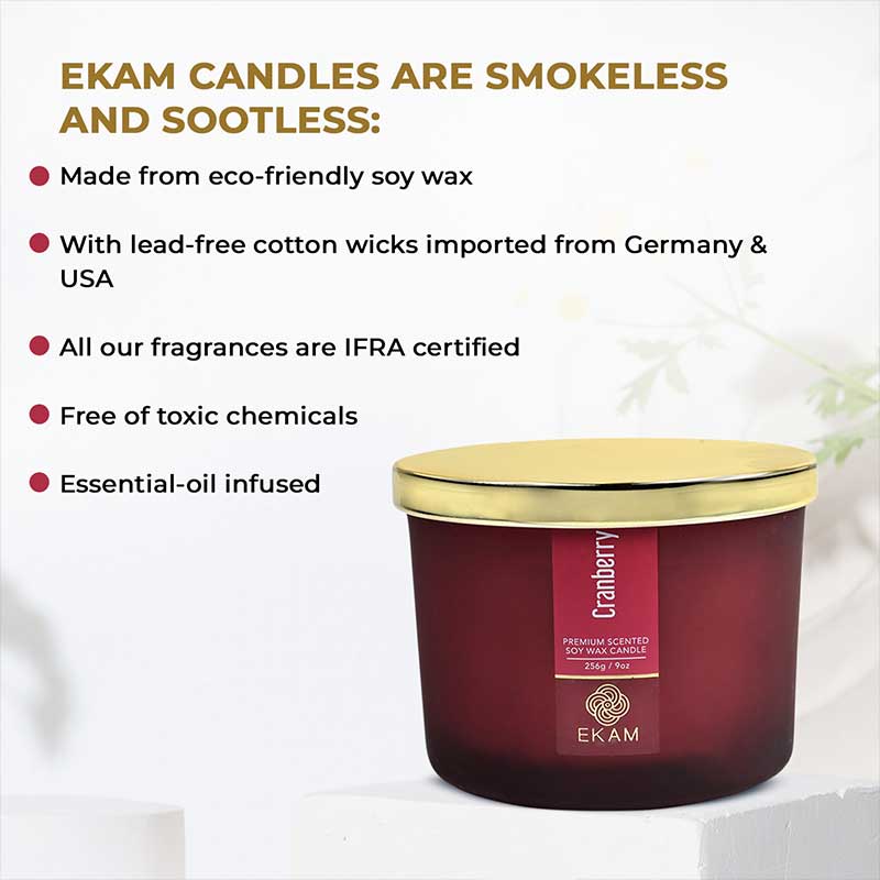 Cranberry 3 Wick Scented Candle