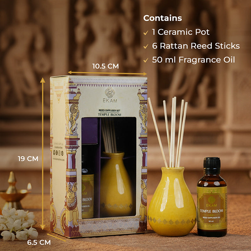 Temple Bloom Reed Diffuser Gift Set| Festive Stone Palace Collection, 2025-26