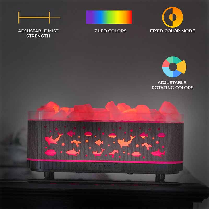 YX2221Y-Stone-Black Flame Aroma Diffuser