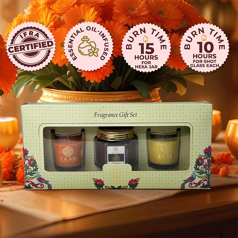 3 Pack Candle Gift Set | Mandarin, Mahogany & Lemon