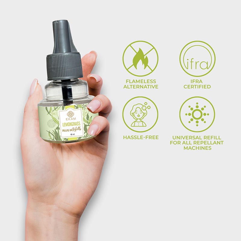 2-Pack Scented Air Freshener Plug-In Machine with Refill Oils - Rose & Lemongrass