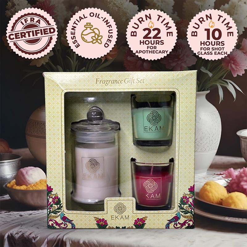 3 Pack Candle Gift Set | Jasmine, Fresh Cotton & Rose
