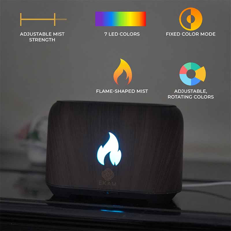 YX 1807 Dark Wood Flame Aroma Diffuser
