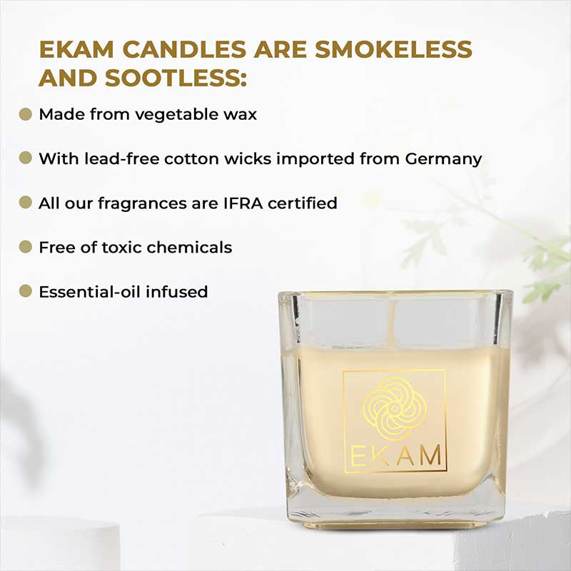 EKAM Fresh Cotton Scented Square Cup Candle
