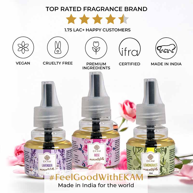 Floral & Citrusy Scented Plugin Air Freshener Refill Pack of 3| 45ml Each