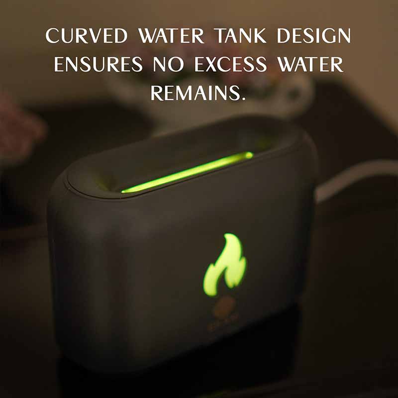 YX 1807 Dark Grey Wooden Flame Aroma Diffuser
