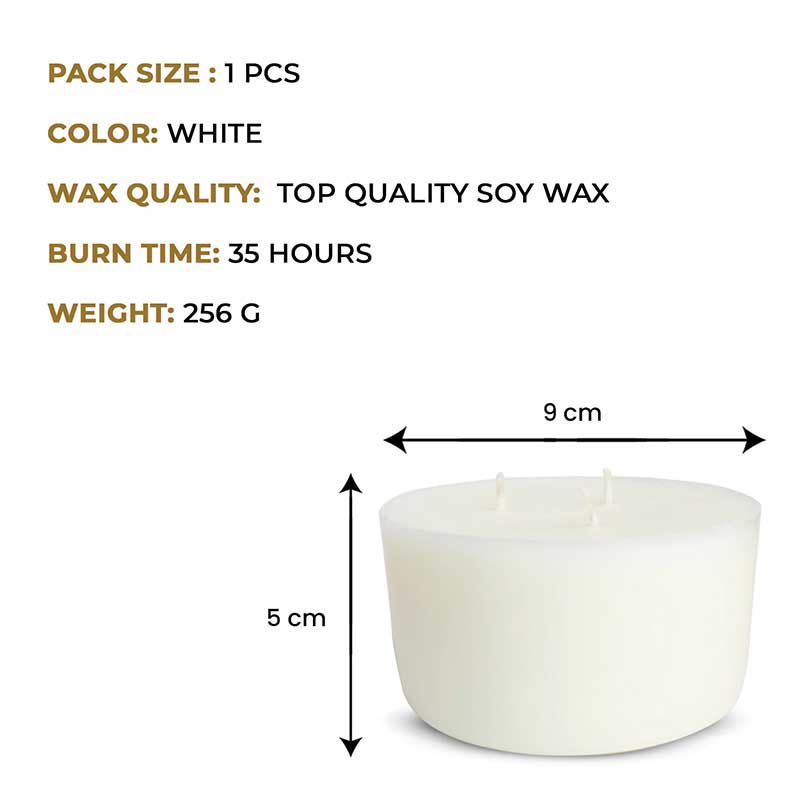 Jasmine Scented 3 Wick Candle Jar and Lemongrass Scented 3 Wick Refill Candle Combo