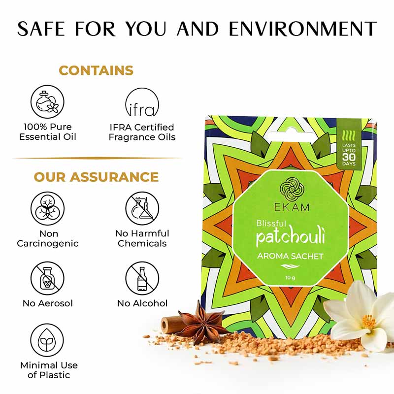 Combo Pack of 10 Blissful Patchouli Scented Sachets