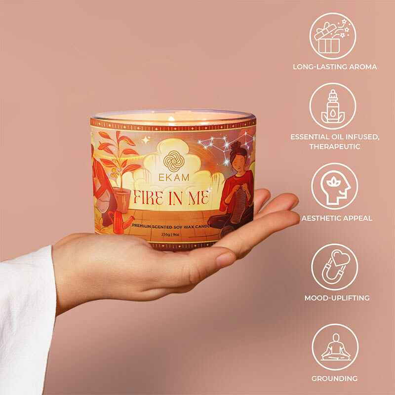 Fire in Me Scented 3 Wick Candle